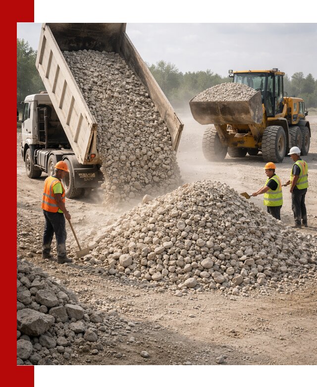 Доставка известнякового щебня фр. 40-70 в Одинцово