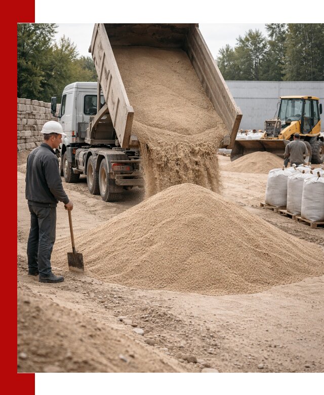 Кварцевый песок фракция 0–3 мм с доставкой в Одинцово
