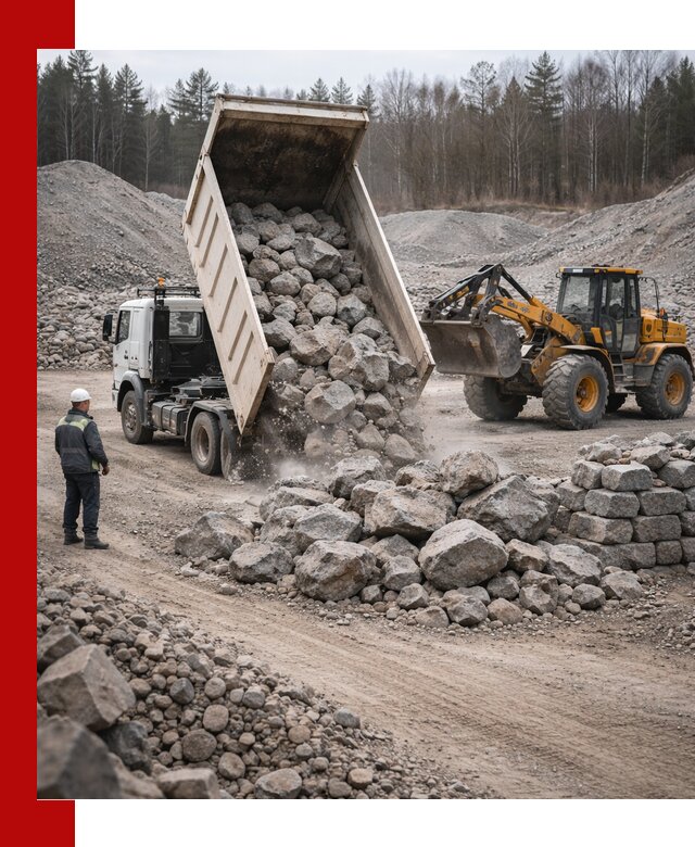 Доставка и продажа бутового гранитного камня в Одинцово